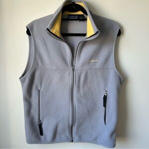 Patagonia Synchilla Gray Fleece Vest with Yellow Highlights